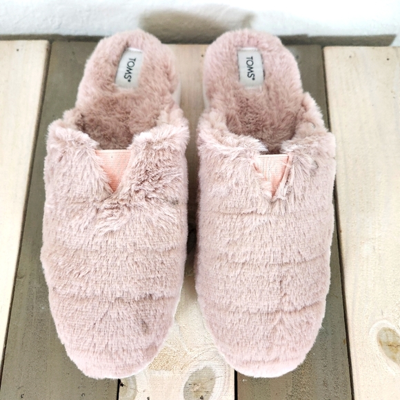 Toms | Alpargata Mallow Mule Fluff Slippers Pink Size 8 - Picture 3 of 7